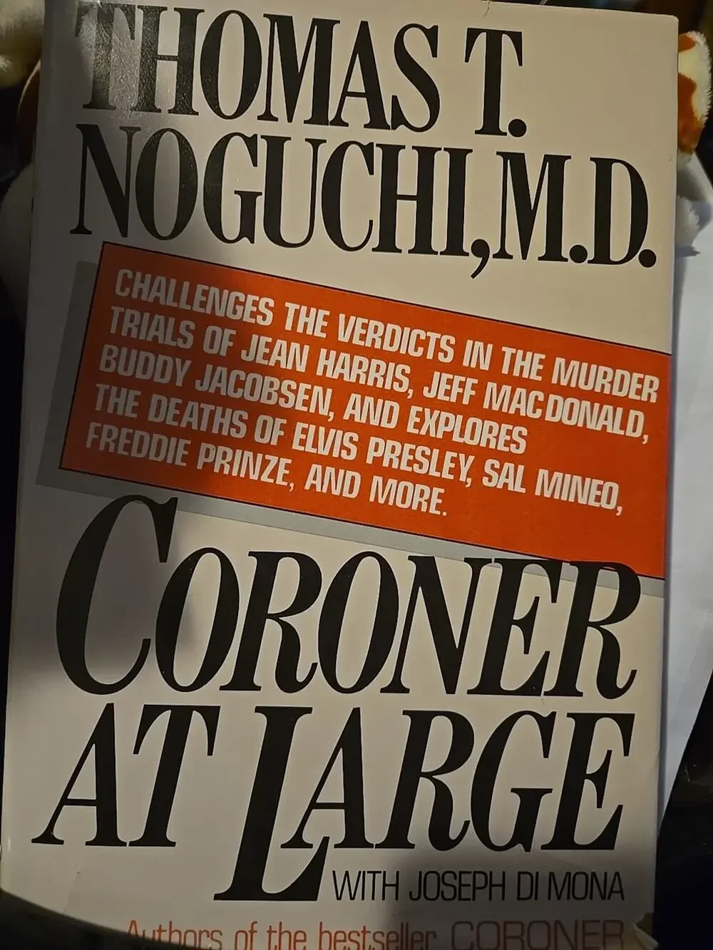 Coroner at Large Thomas T. Noguchi 1985 Hardcover Forensic Science True Crime